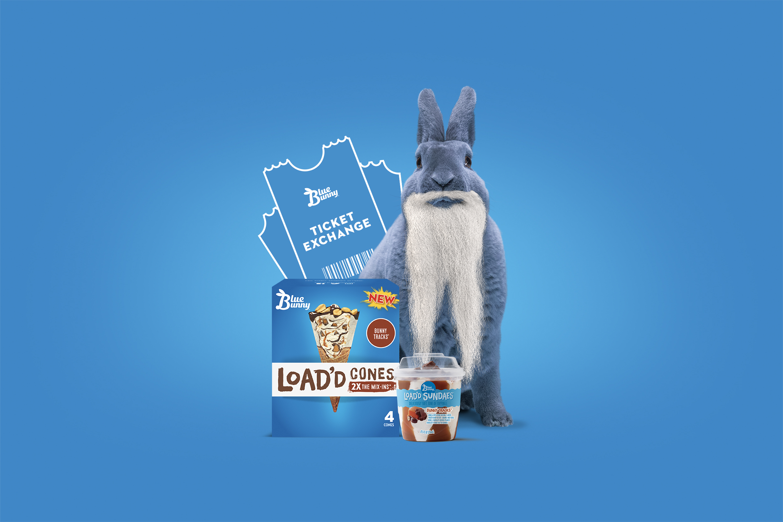Blue Bunny ice cream Load'd Cones advertisement